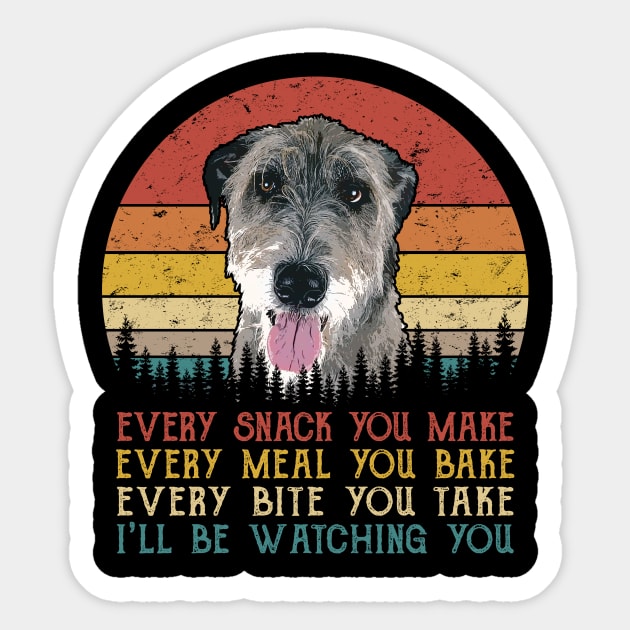 Retro Irish Wolfhound Every Snack You Make Every Meal You Bake Sticker by SportsSeason